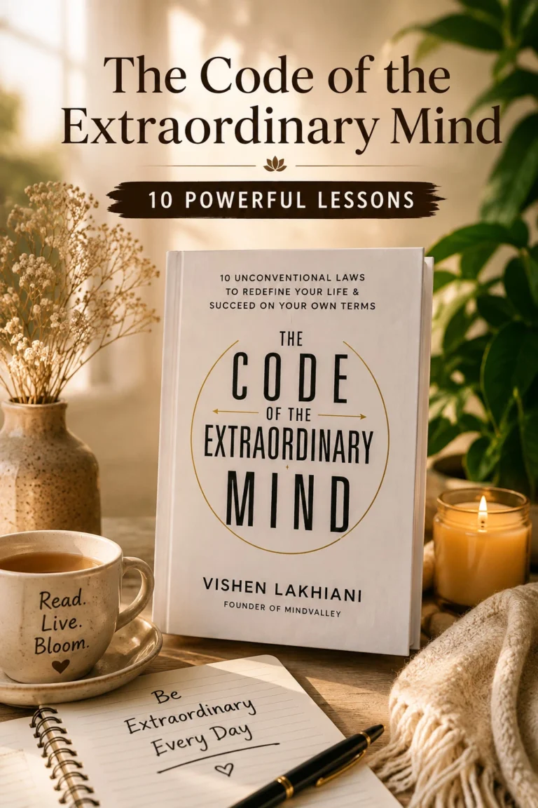 Vishen Lakhiani's The Code of the Extraordinary Mind book with 10 powerful lessons for personal growth