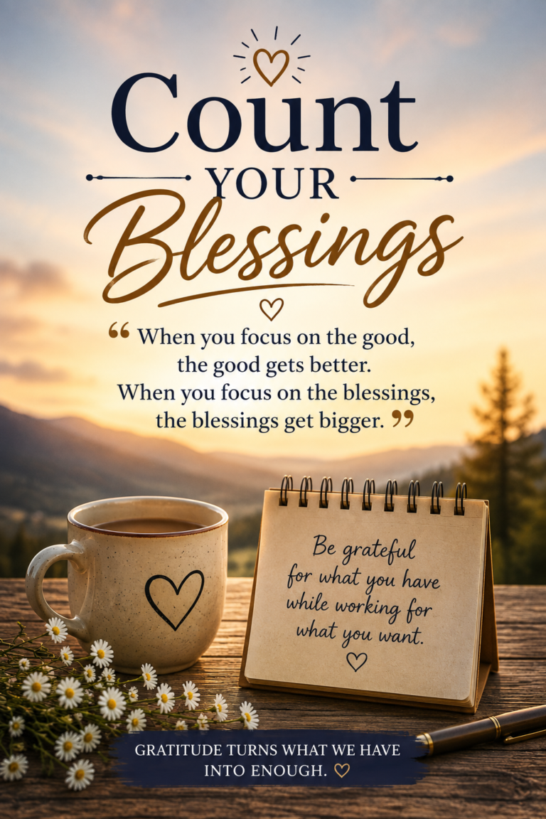 Count your blessings gratitude quote