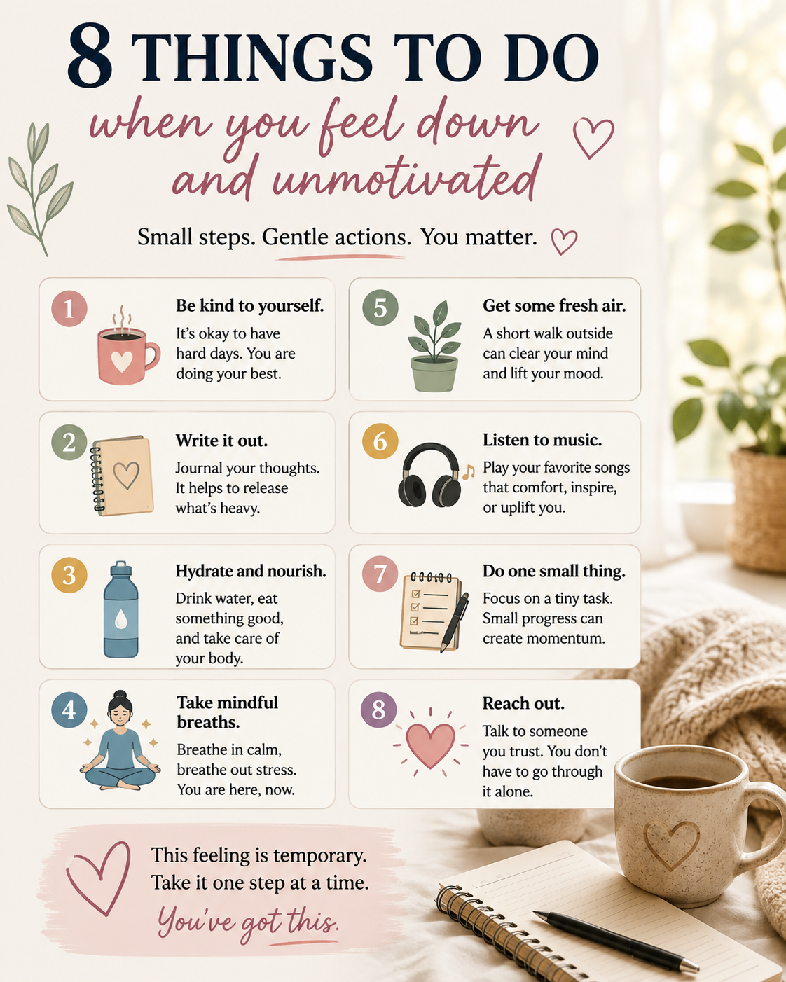 8 things to do when you feel down and unmotivated