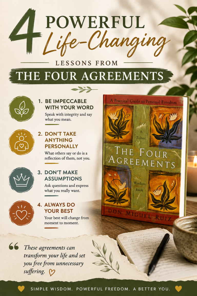 4 powerful life-changing lessons from The Four Agreements by Don Miguel Ruiz